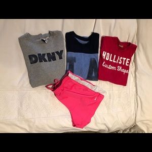 Bundle of medium t-shirts, sweatshirt and shorts.